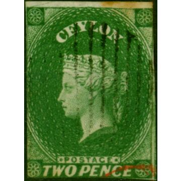 Ceylon 1857 2d Green SG3 Good Used (3)