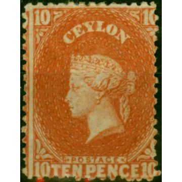 Ceylon 1864 10d Dull Vermilion SG38 Fine & Fresh MM 