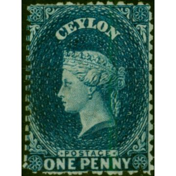 Ceylon 1864 1d Deep Blue SG49 Fine & Fresh MM 