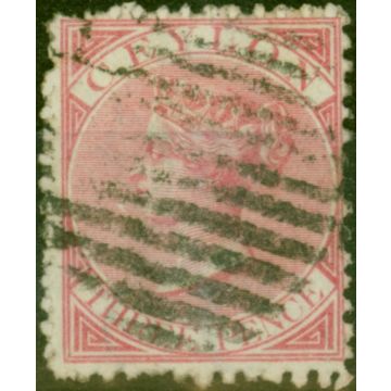 Ceylon 1866 3d Rose SG60 P.12.5 Fine Used 