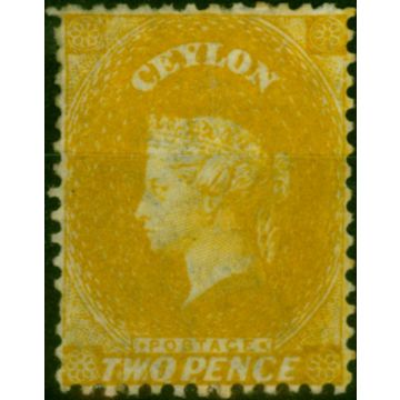 Ceylon 1867 2d Ochre SG64ax Wmk Reversed Fine & Fresh MM 
