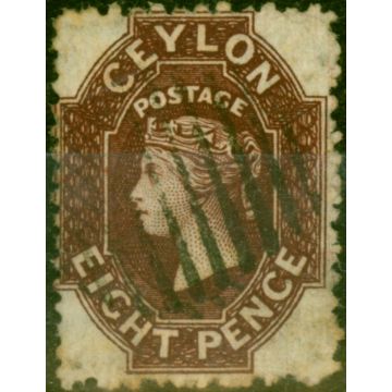 Ceylon 1867 8d Chocolate SG68 Fine Used (2)