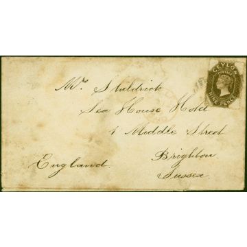 Ceylon 1869 Cover to Brighton Bearing 9d SG69 Good and Attractive 