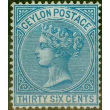 Ceylon 1872 36c Blue SG129 Fine & Fresh LMM 