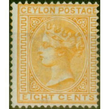 Ceylon 1872 8c Orange-Yellow SG124 Fine & Fresh LMM 