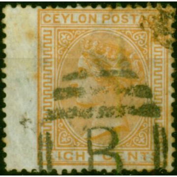 Ceylon 1872 8c Orange-Yellow SG124 Good Used Winged Margin 