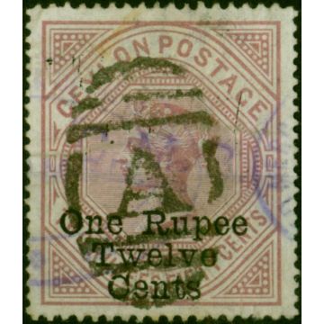 Ceylon 1885 1R12 on 2R50 Dull Rose SG176 Good Used 