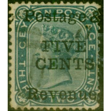 Ceylon 1885 5c on 32c Slate SG172 P.14 x 12.5 Fine Used
