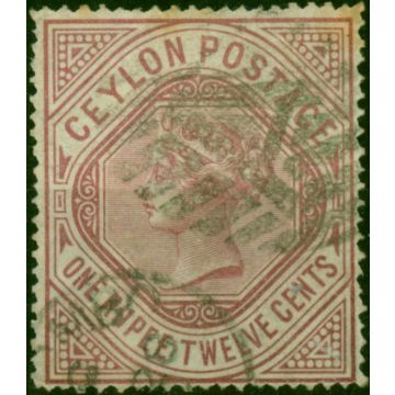 Ceylon 1886 1R12 Dull Rose SG201 Good Used 