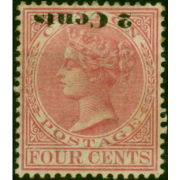 Ceylon 1888 2c on 4c Rose SG211a 'Surcharge Inverted' Fine MM 