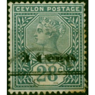 Ceylon 1892 3c on 28c Slate SG243a 'Surcharge Double' Good Used 