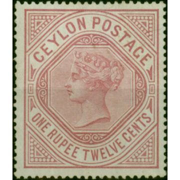 Ceylon 1895 1R12 Dull Rose SG201b 'Wmk Upright' Fine MM