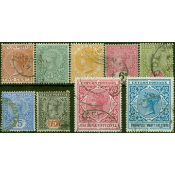 Ceylon 1899-1900 Set of 9 SG256-264 Fine Used 