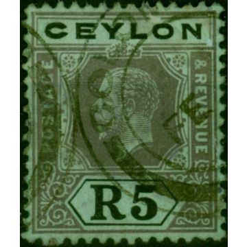 Ceylon 1912 5R Black-Green SG317 Fine Used