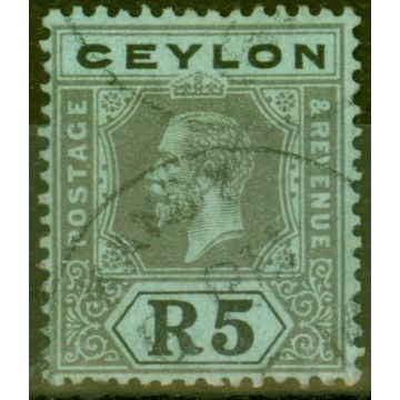 Ceylon 1912 5R Black-Green SG317 V.F.U 