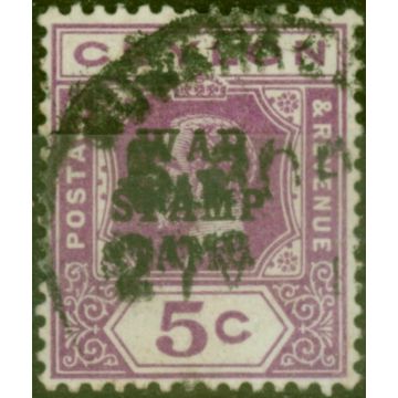 Ceylon 1918 5c Brt Magenta SG334b Opt Double Fine Used