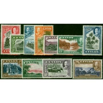 Ceylon 1935-36 Set of 11 SG368-378 V.F MNH 