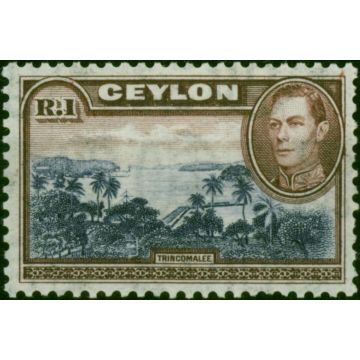 Ceylon 1938 1R Blue-Violet & Chocolate SG395 Fine VLMM (2)