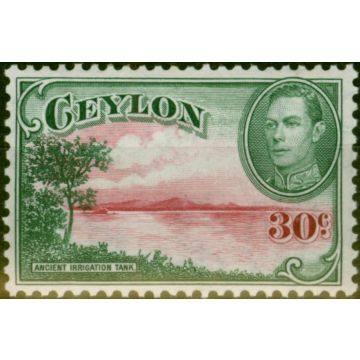 Ceylon 1938 30c Carmine & Green SG393 Fine LMM