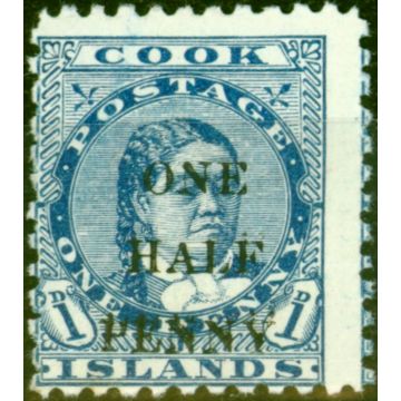 Cook Islands 1899 1/2d on 1d Blue SG21 Fine Mtd Mint 