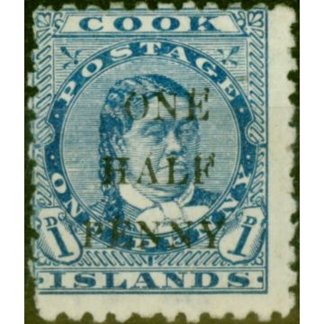 Cook Islands 1899 1/2d on 1d Blue SG21 Fine Mounted Mint