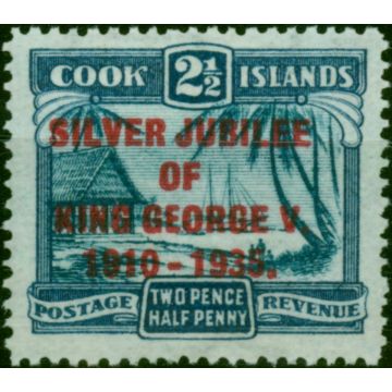 Cook Islands 1935 2 1/2d Dull & Deep Blue SG114a 'Narrow 1st E' V.F MNH 