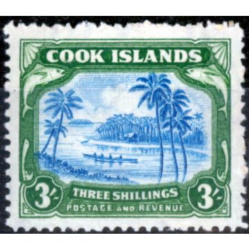Cook Islands 1945 3s Greenish Blue & Green SG145 Fine Lightly Mtd Mint 