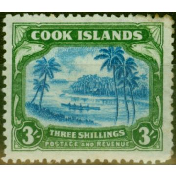 Cook Islands 1945 3s Greenish Blue & Green SG145 Fine LMM