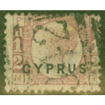 Cyprus 1880 1/2d Rose SG1 Pl 15 Fine Used 