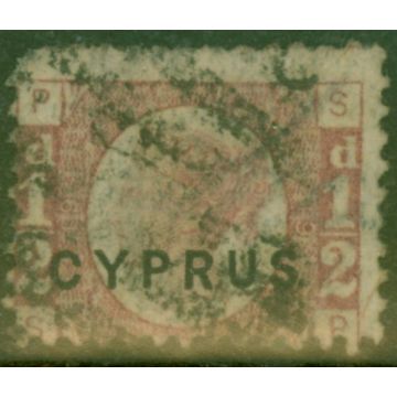 Cyprus 1880 1/2d Rose SG1 Pl 19 Fine Used Royal Cerficate