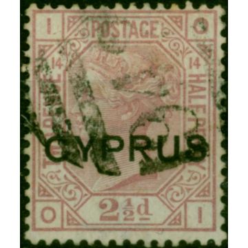 Cyprus 1880 2 1/2d Rosy Mauve SG3 Pl 14 Good Used 