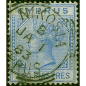 Cyprus 1881 2pi Blue SG13 Fine Used (2)