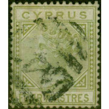 Cyprus 1881 4pi Pale Olive-Green SG14 Fine Used