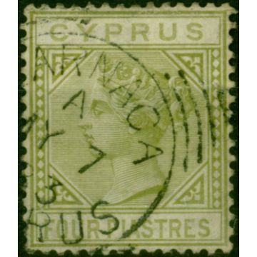 Cyprus 1881 4pi Pale Olive-Green SG14 Fine Used 