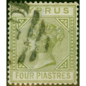 Cyprus 1883 4pi Pale Olive-Green SG20 Used Fine