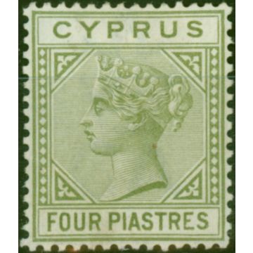 Cyprus 1892 4pi Olive-Green SG35 Fine MM
