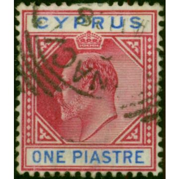 Cyprus 1896 1pi Carmine & Blue SG52 Fine Used 