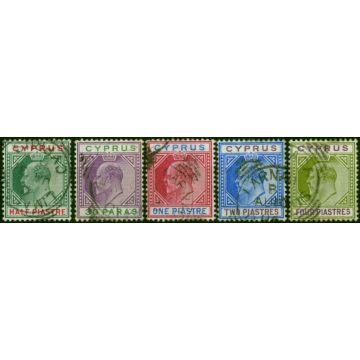 Cyprus 1902-03 Set of 5 to 4pi SG50-54 Fine Used 