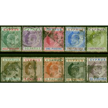 Cyprus 1902-04 Set of 10 SG50-59 Fine Used