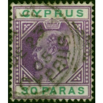 Cyprus 1903 30pa Violet & Green SG51 Fine Used 