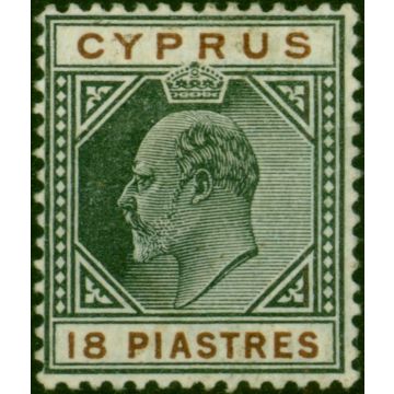 Cyprus 1904 18pi Black & Brown SG70 Good MM 