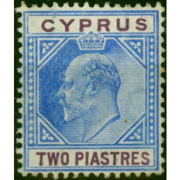 Cyprus 1904 2pi Blue & Purple SG65 Fine MM 