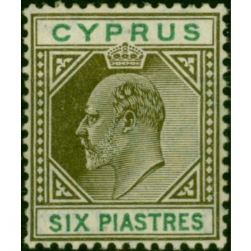 Cyprus 1904 6pi Sepia & Green SG67 Fine MM 