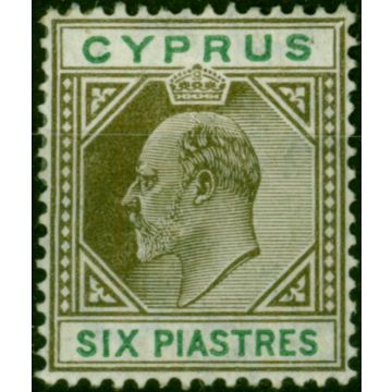 Cyprus 1904 6pi Sepia & Green SG67 Good MM 