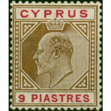 Cyprus 1904 9pi Brown & Carmine SG68 Fine & Fresh MM 