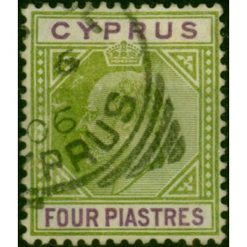 Cyprus 1905 4pi Olive-Green & Purple SG66 Fine Used