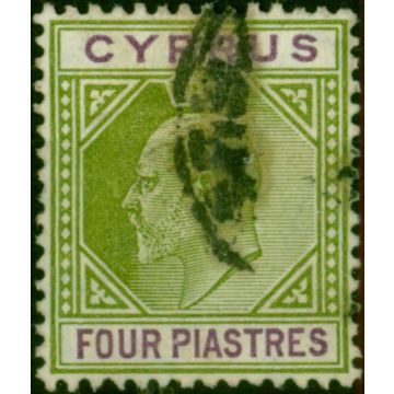 Cyprus 1905 4pi Olive-Green & Purple SG66 Fine Used (2)