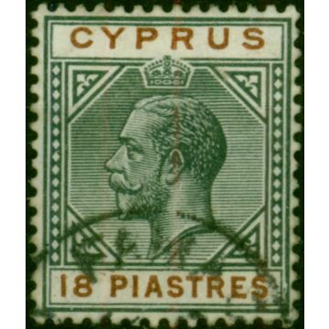 Cyprus 1914 18pi Black & Brown SG83 Fine Used (2)
