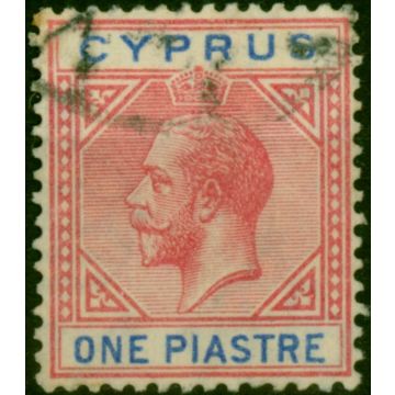 Cyprus 1921 1pi Carmine & Blue SG89 Good Used