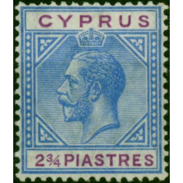 Cyprus 1922 2 3/4 Blue & Purple SG94 Fine MM 